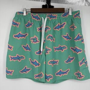 Chubbies Mens XXL Swim Trunks 5.5 Inch Green Shark Apex Swimmers Brief Mesh Fun